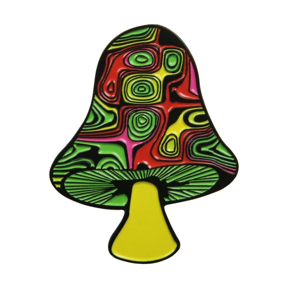 Red Magic Mushroom Enamel Pin - 60s Psychedelic Hippie Goth Alt Apparel Gift NWT